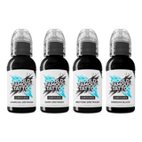 Maailmakuulus Limitless tätoveeringu tindikomplekt joonistamiseks ja varjutamiseks 4x30ml