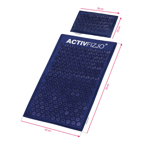 Activfizjo premium natural navy blue acupressure mat with a pillow - BVShop