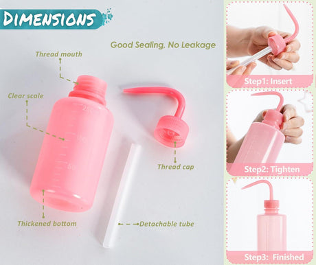 Pink Plastic Wash Bottle 250/500ml - BVShop