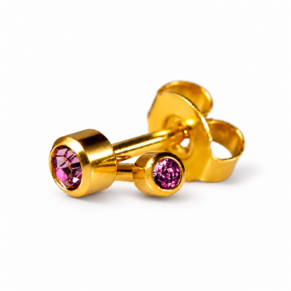 Caflon Blu Piercing Earrings Mini Alexandrite 3 mm (24ct Gold Plated)