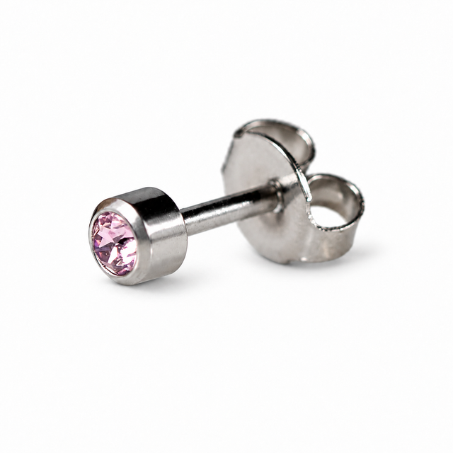 Caflon Blu Piercing Earrings Alexandrite 4 mm (White Stainless Steel)