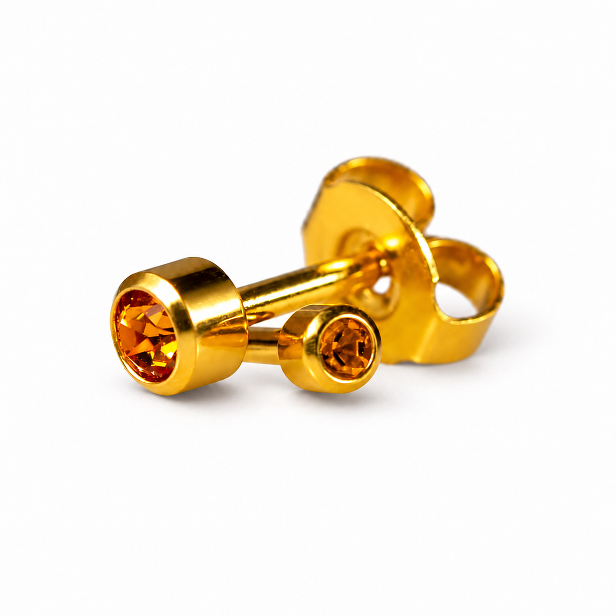 Caflon Blu Piercing Earrings Mini Topaz 3 mm (24ct Gold Plated)
