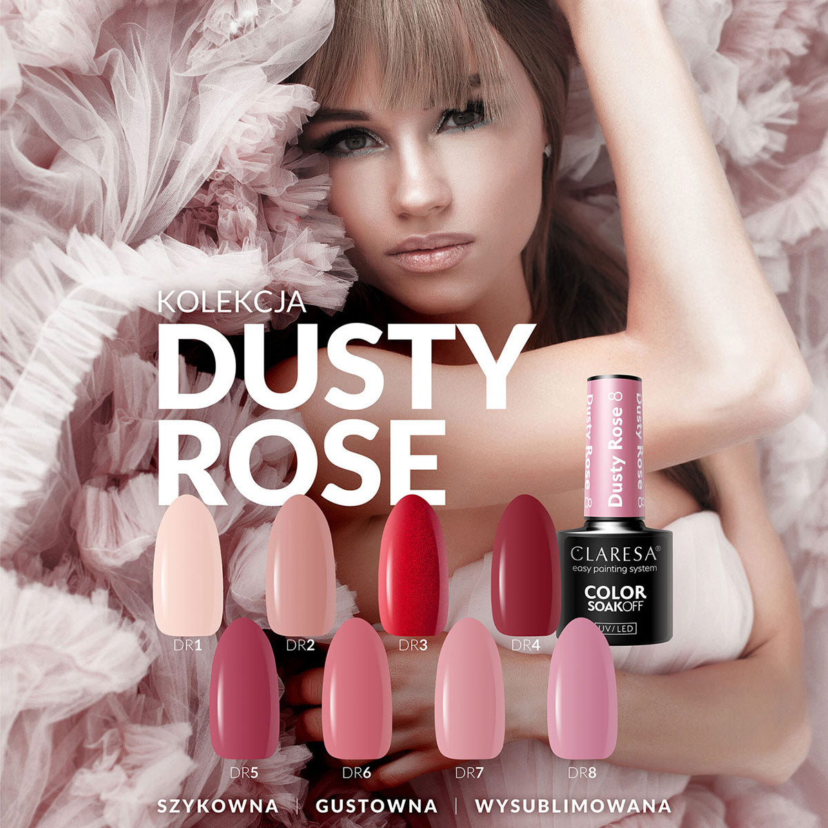CLARESA Hybrid nail polish DUSTY ROSE 7 -5g - BVShop