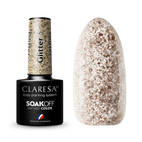 CLARESA Hybrid nail polish GLITTER 3 -5g - BVShop