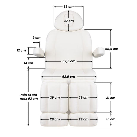 COSMETIC ELECTRIC CHAIR. AZZURRO 708BS PEDI PRO EXCLUSIVE 3 MOTOR HEATED - BVShop