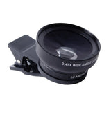 Close-up view of Antonina Andrusenko's macro lens for detailed close-up photography, showcasing its glass elements and sleek design.