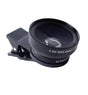 Close-up view of Antonina Andrusenko's macro lens for detailed close-up photography, showcasing its glass elements and sleek design.