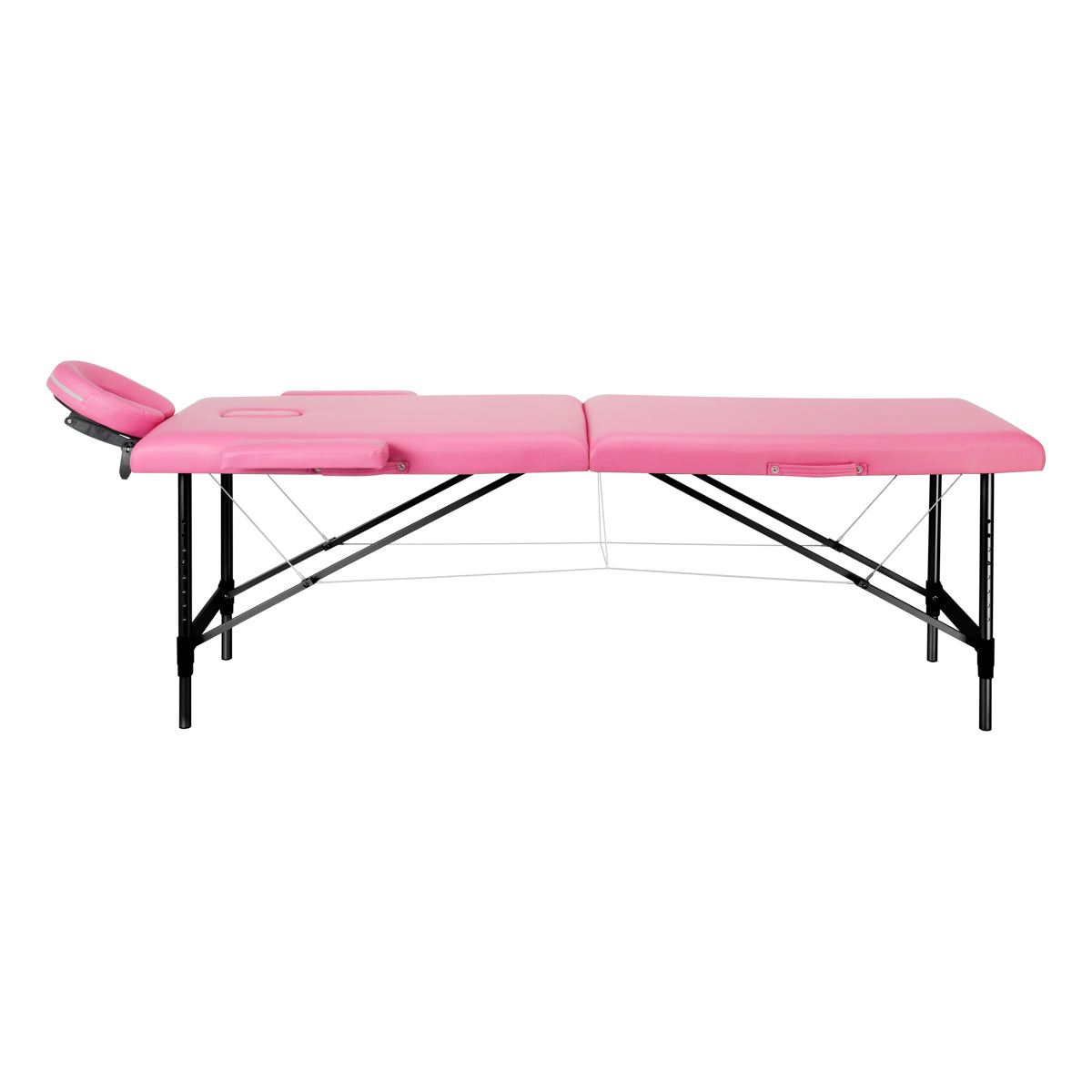 Folding massage table aluminum Activ Fizjo comfort 2 segment pink black aluminum - BVShop