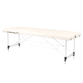 Folding massage table, aluminum comfort, 3-section cream - BVShop
