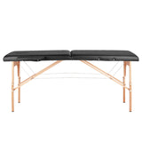 Folding massage table, wood comfort, 2 sections black - BVShop