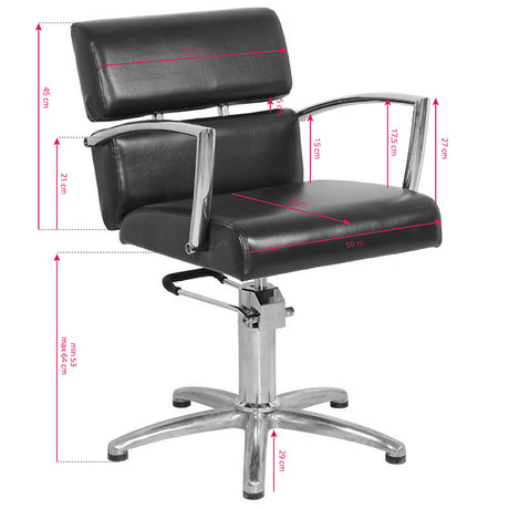 Gabbiano black hairdressing chair in Brussels - BVShop
