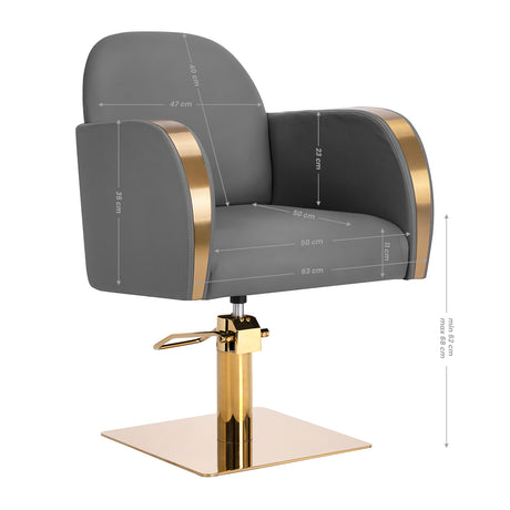 Gabbiano hairdressing chair Malaga gold grey - BVShop