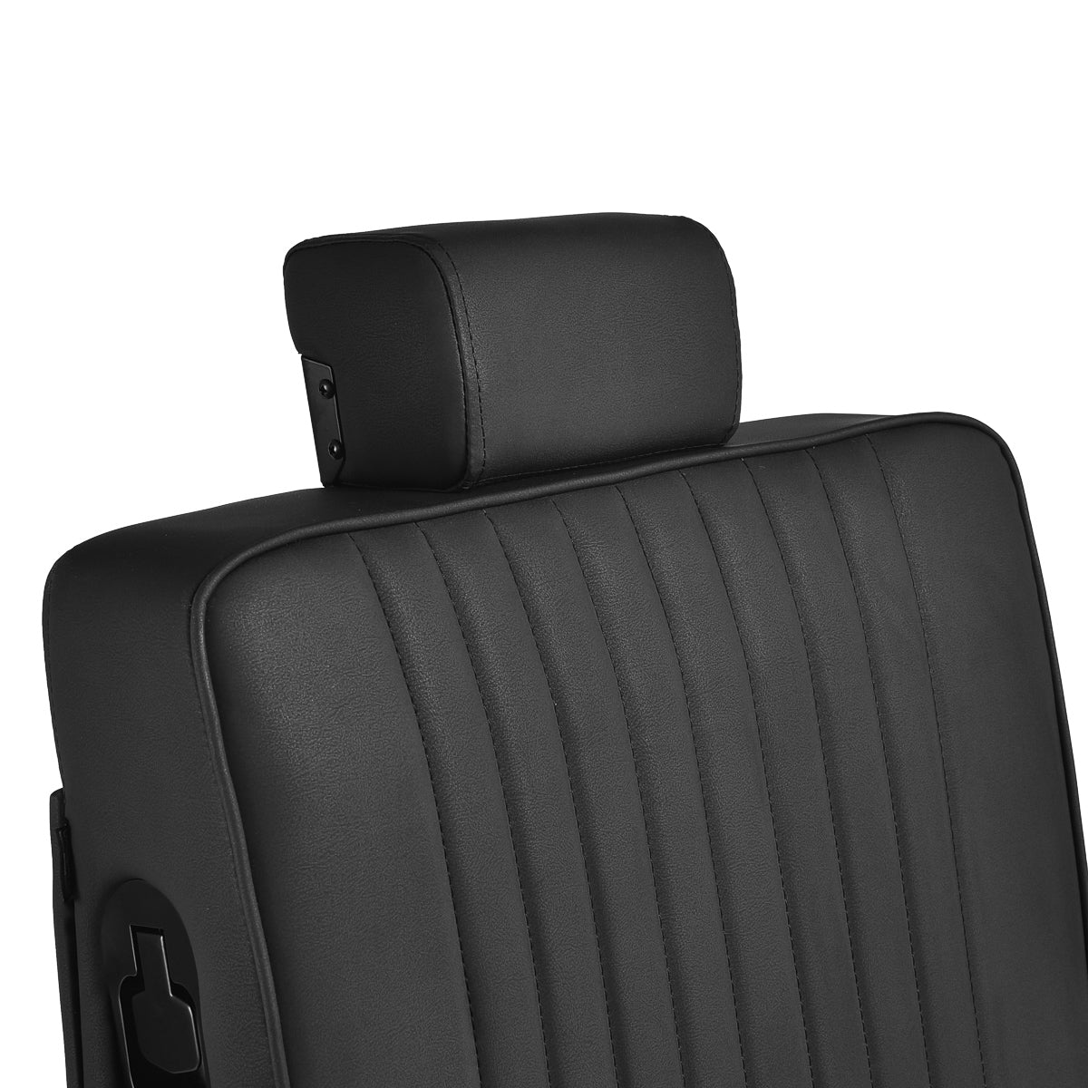 Gabbiano Levi barber chair with black frame black without stitching at the back - BVShop