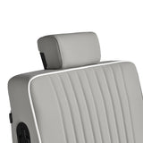 Gabbiano Levi barber chair with black frame gray without stitching at the back - BVShop