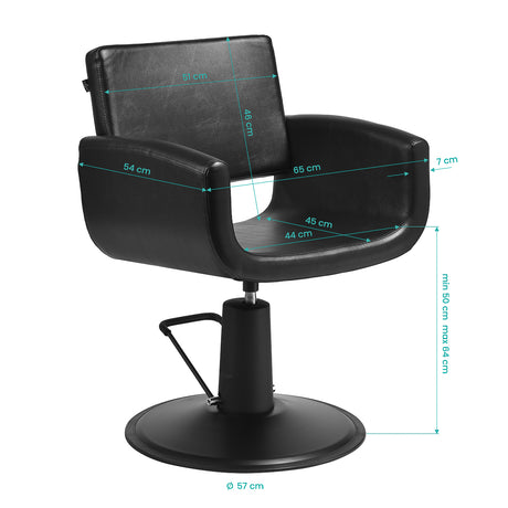 Gabbiano Mataro hairdressing chair black - BVShop