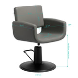 Gabbiano Mataro hairdressing chair gray - BVShop