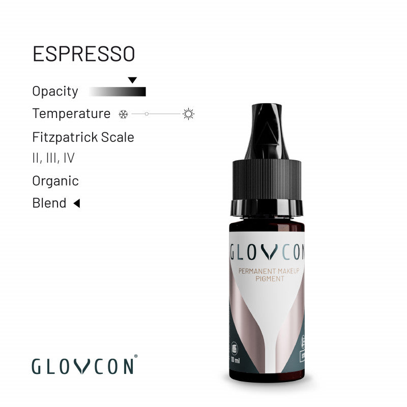 GLOVCON Espresso dark brown PMU pigment for brows and eyeliner