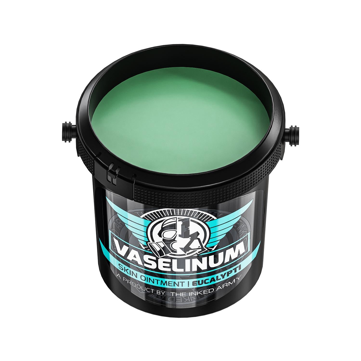 Inked Army Vaselinum Eucalypti with Eucalyptus Oil 1000ml bottle, showing the label and clear plastic container.
