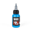 Vice Colors Buonasera Blue nail polish bottle with blue cap and label, displayed on a white background.