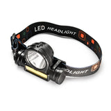 Bright LED headlamp with built-in battery from BVShop, featuring adjustable strap and front light for outdoor activities.
