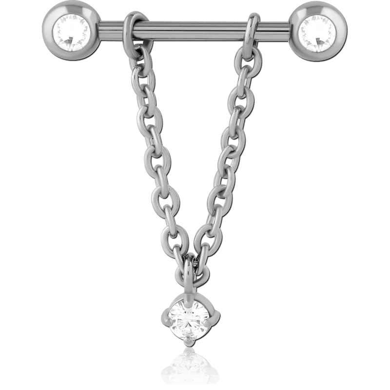 Nibu augustamise kõrvarõngas tsirkooniga kett