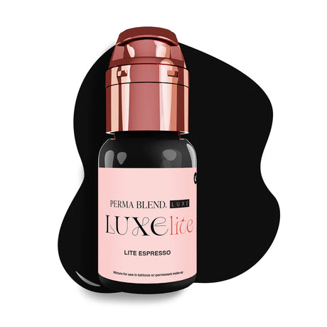 Lite Espresso cool dark brown PMU pigment texture for brow work