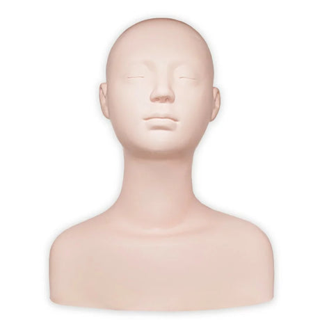 AV A practice mannequin head with shoulders for hairstyling and makeup training, realistic facial features and shoulder display