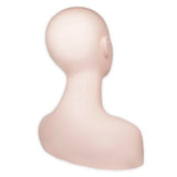 AVAA practice mannequin head with shoulders, used for hair styling and cosmetology training, featuring realistic facial features.