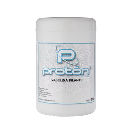 Proton Vaselin 1000ml container showing clear, smooth petroleum jelly suitable for skin moisturizing and soothing.