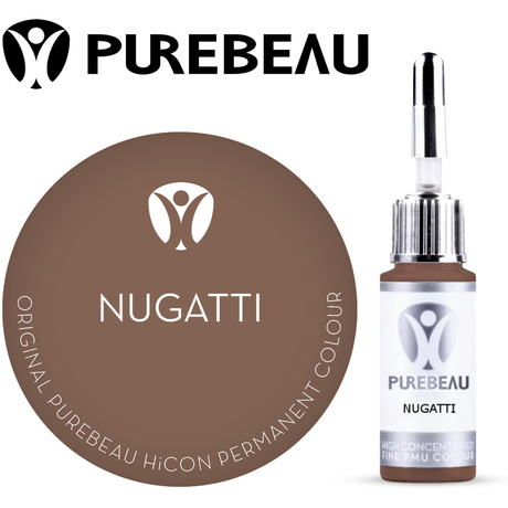 Purebeau Nugatti 10ml HiCON kulmupigmendi pudel ja värvinäidis