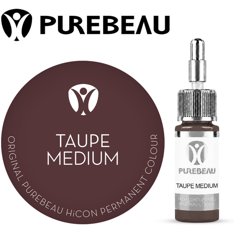 Purebeau Taupe Medium 10ml HiCON kulmupigmendi pudel ja värvinäidis