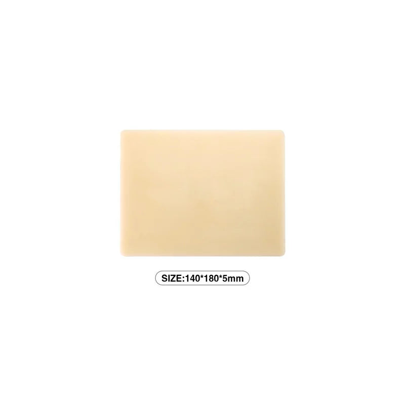 Silicone thick practice skin by BVShop, measuring 140x180x5mm, with a smooth, realistic surface for tattoo practice.