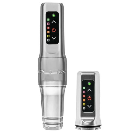 Spektra Flux Mini hõbedane koos Power Bolt tätoveeringu ja PMU masinaga