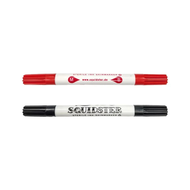 Squidster Mini Sterile Dual Ended Skin Marker Black/Red - BVShop