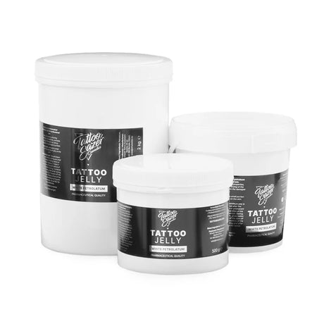 Tattoo Eazer Tattoo Jelly tube with blue lid and label, used for moisturizing skin during tattooing processes.