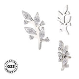 Titaanist sõrmus oksa kujuga