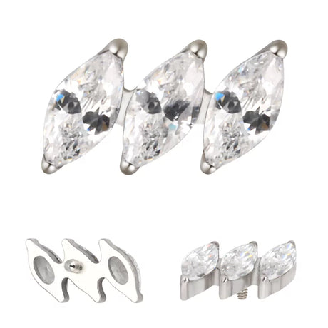 Titaanist sõrmus diagonaalse marquise'ga