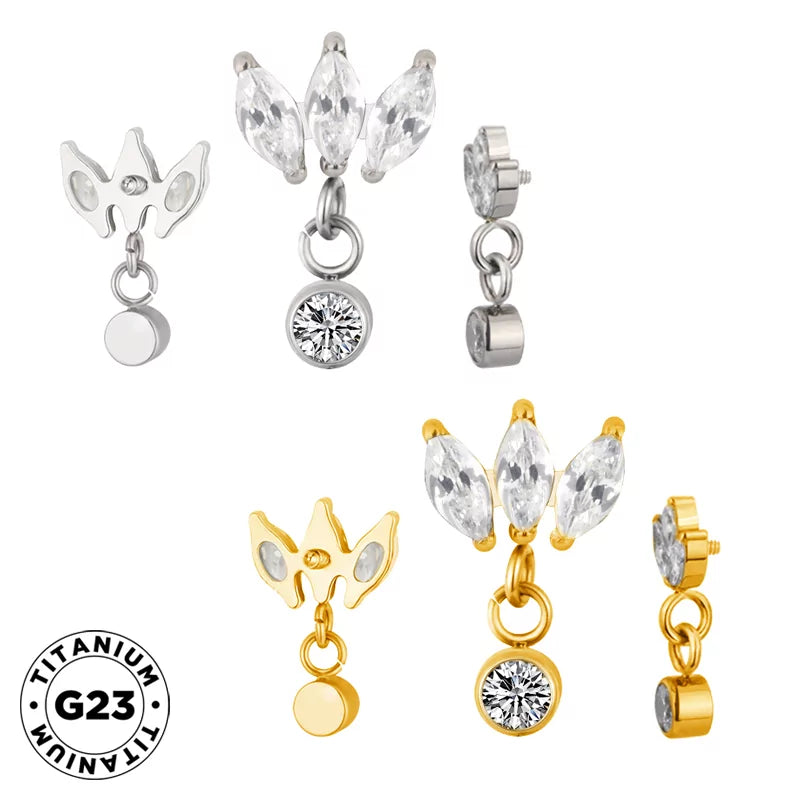 Titaanist sõrmus marquise seade