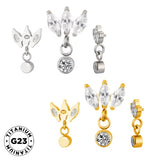 Titaanist sõrmus marquise seade