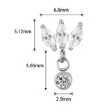 Titaanist sõrmus marquise seade