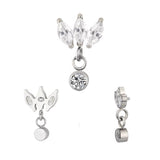 Titaanist sõrmus marquise seade