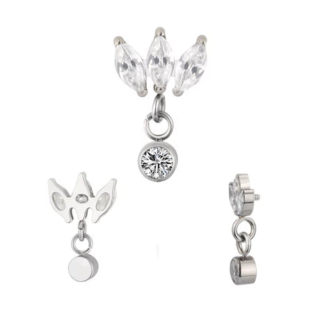 Titaanist sõrmus marquise seade