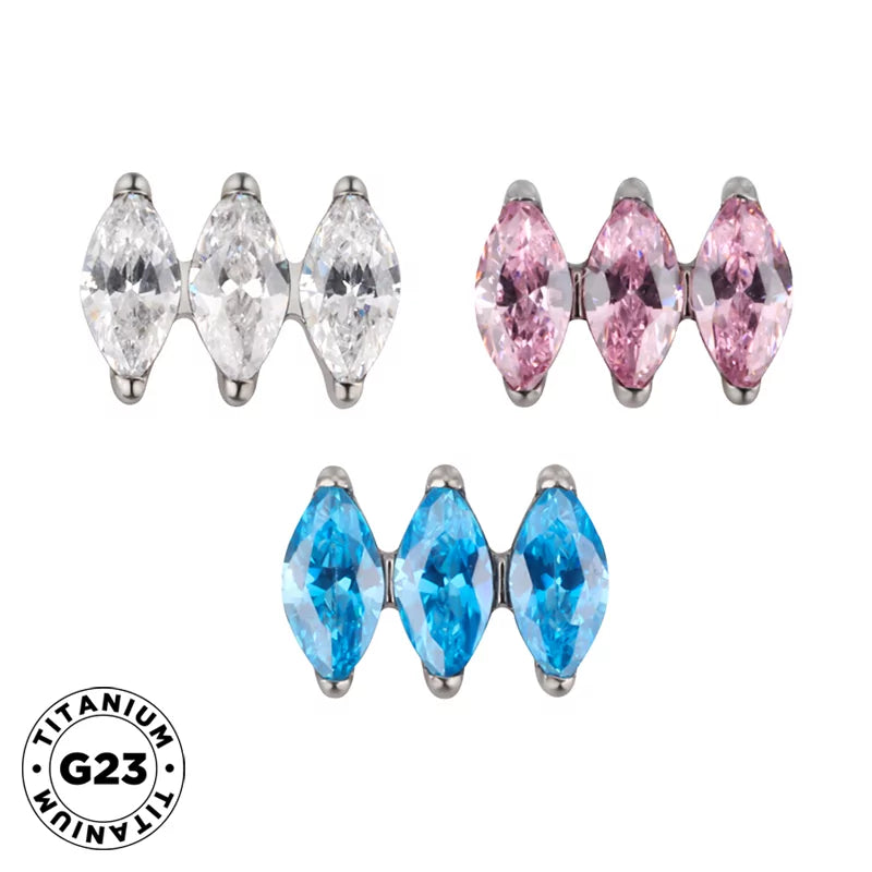 Titaanist sõrmus paralleelne marquise