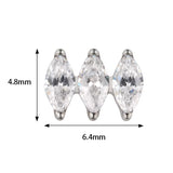 Titaanist sõrmus paralleelne marquise