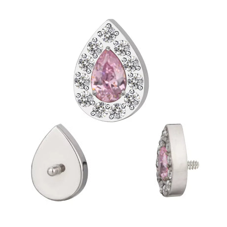 Titaanist sõrmus pärlikujuliste kivikestega