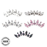 Titaanist sõrmus ümmarguse ja marquise lõikega