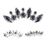 Titaanist sõrmus ümmarguse ja marquise lõikega