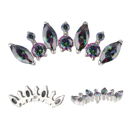 Titaanist sõrmus ümmarguse ja marquise lõikega