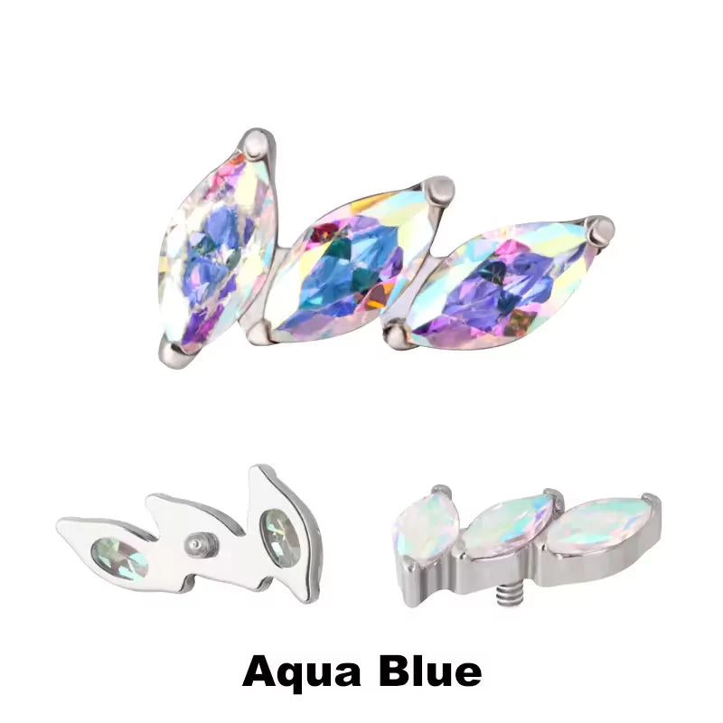 Titaanist rõngaste otsikud 3-haruline kaardus lehvik