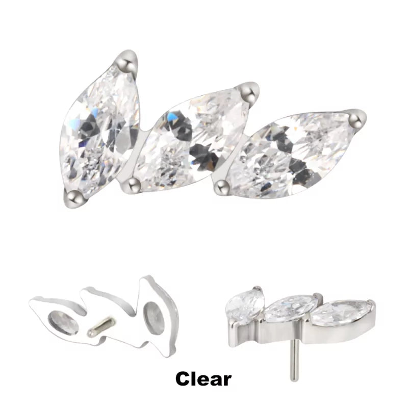 Titaanist rõngaste otsikud 3-haruline kaardus lehvik